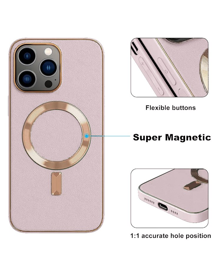 Magsafe-Golden-Leather-IPhone-11-14-PRO-PROMAX-pink